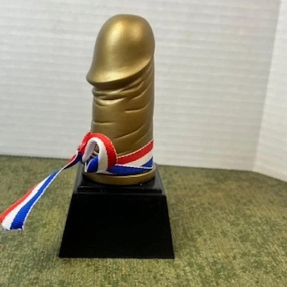 World Champion Novelty Big Dick Trophy Gold Phallic Gag Gift Party Award